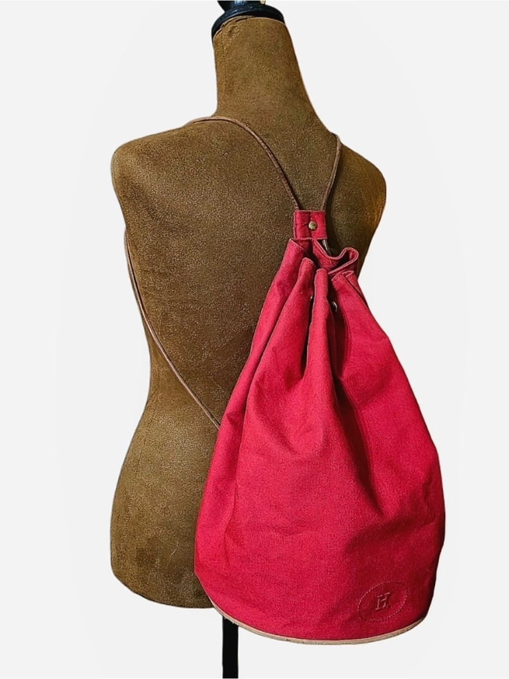 Hermes Polochon Mimil backpack Red Drawstring Bucket Bag 🎒